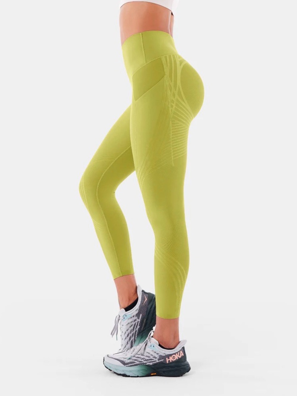 FANKA Body Sculpt 7/8 length High-Waisted Lime Green Athletic Leggings SMALL